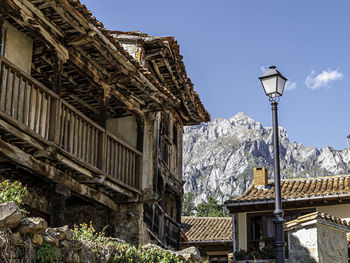 Low angle view of old building against sky