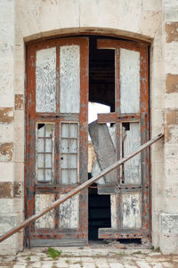 Close-up of abandoned house