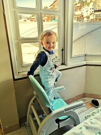 Portrait of cute boy smiling