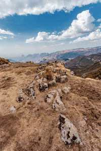 Scenic view of desert against sky