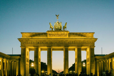 Low angle view of brandenburg gate