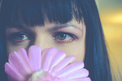 Close-up portrait of a beautiful woman