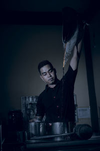 Chef preparing food in kitchen