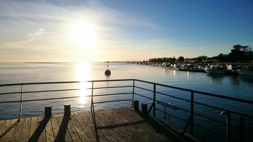 Scenic view of sunset over sea