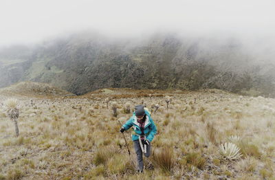 Full length of man on landscape