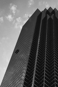 Low angle view of modern building against sky