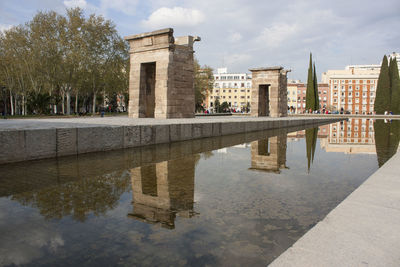 Reflection of buildings in water