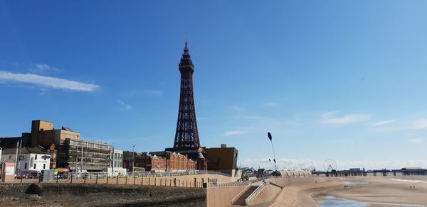 Tower of building against blue sky