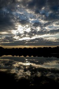 Scenic view of dramatic sky during sunset