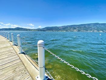 A beautiful summer walk on the boardwalk, along okanagan lake.