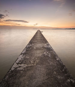 Scenic view of sea at sunset