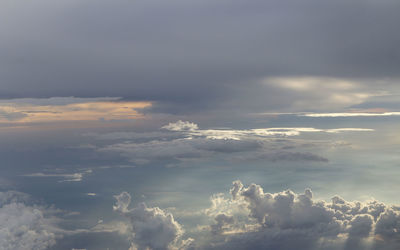 Low angle view of clouds in sky during sunset