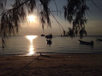 Scenic view of sunset over sea