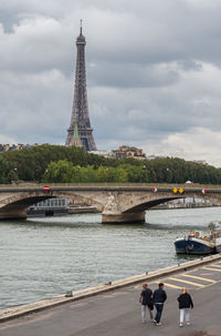 Bridge over river against sky