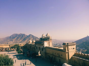 High angle view of mountain range