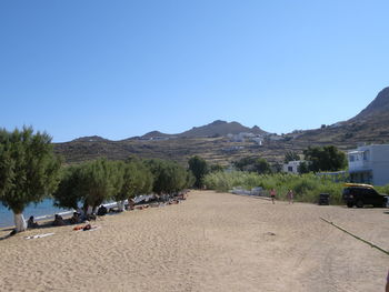 Scenic view of mountains against clear sky