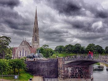 View of temple against cloudy sky