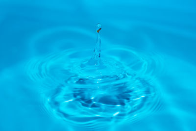 A drop falling on the surface of the water
