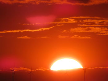 Scenic view of dramatic sky during sunset