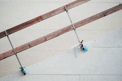 High angle view of young man in city