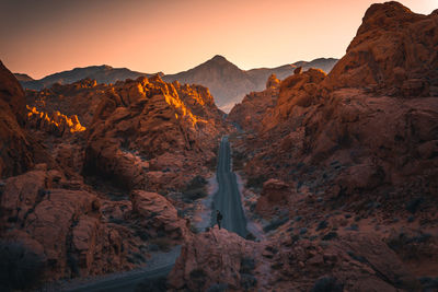 Rock formations at sunset