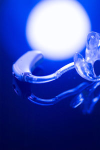 Close-up of jellyfish against black background