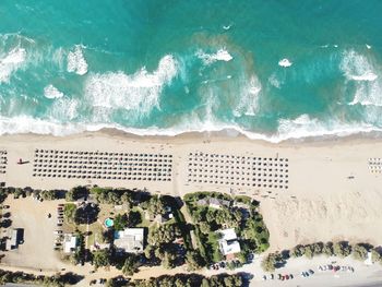 Aerial view of beach and sea