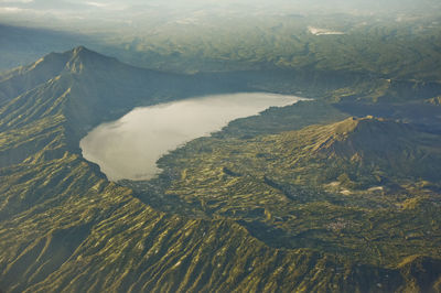 High angle view of volcanic landscape