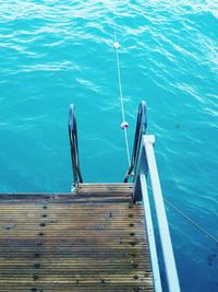 High angle view of swimming pool by sea