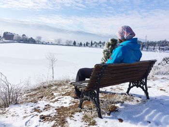 Scenic view of snow covered landscape