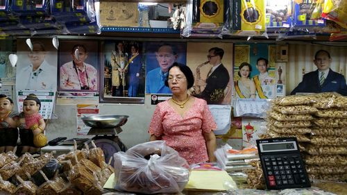 Full frame shot of shop for sale in shop