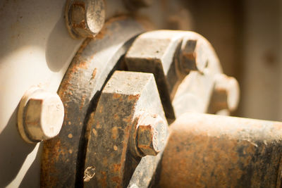 Close-up of rusty machine part