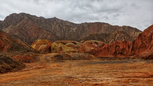 High angle view of mountain range