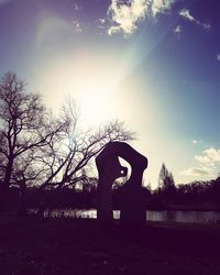 Silhouette of bare tree against sky