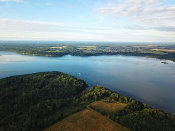 High angle view of landscape against sky