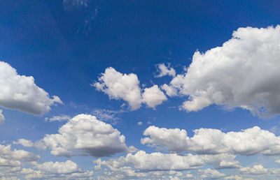 Low angle view of clouds in blue sky