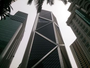 Low angle view of skyscrapers against sky