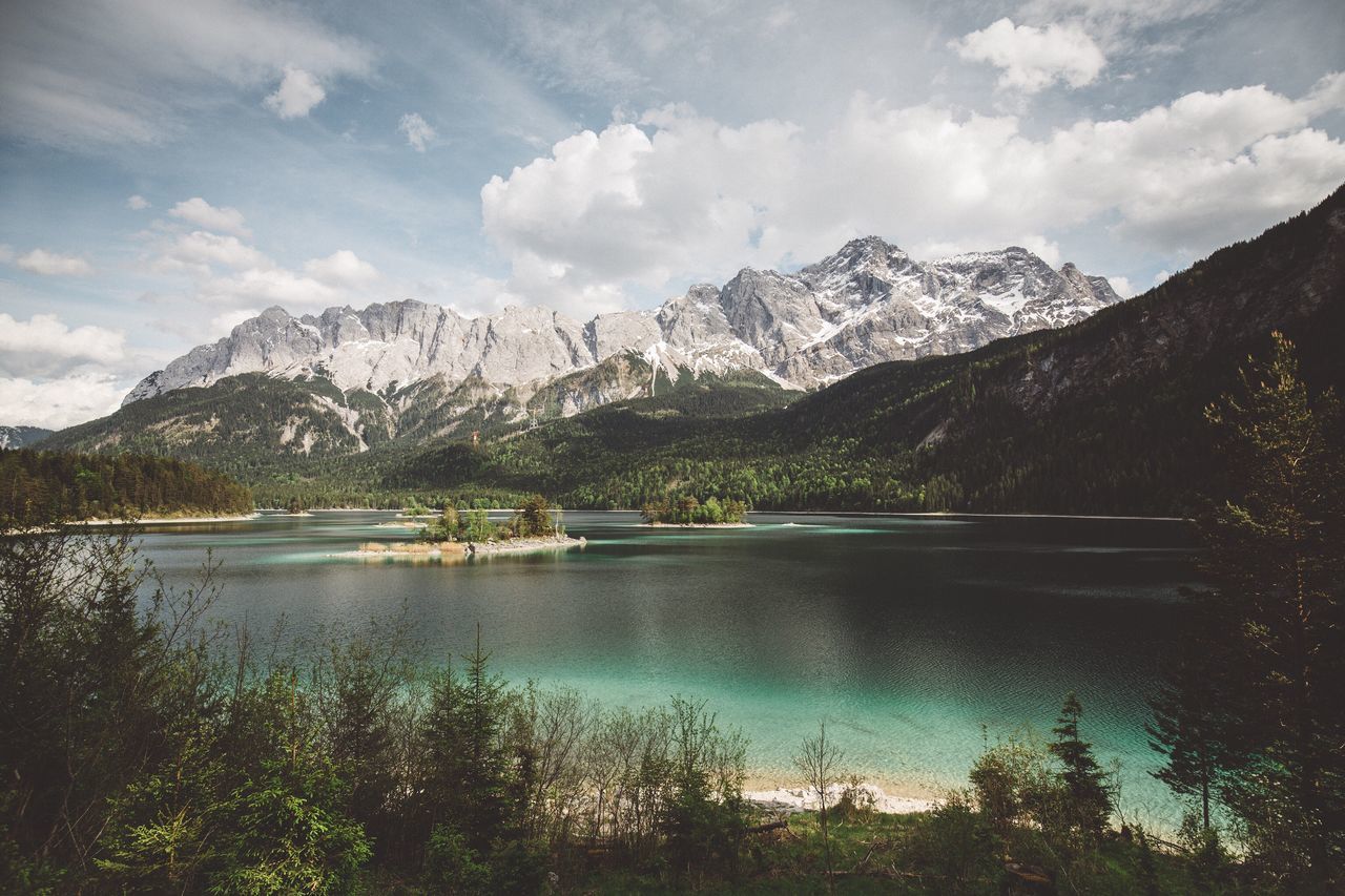 mountain, nature, landscape, beauty in nature, lake, sky, snow, water, scenics, outdoors, no people, day, range