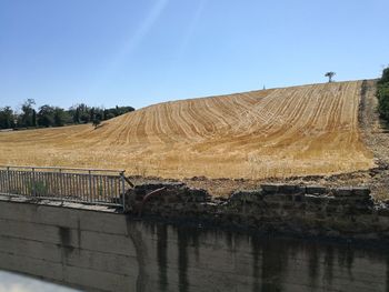 View of landscape against clear sky