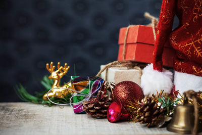 Close-up of christmas decorations