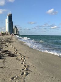 Scenic view of beach against sky