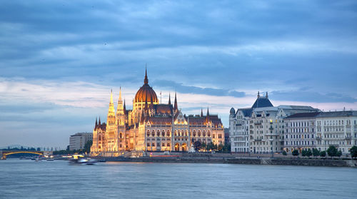 Budapest cityscape in the evening