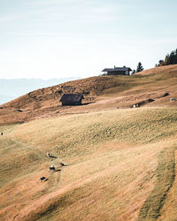 Scenic view of land against sky