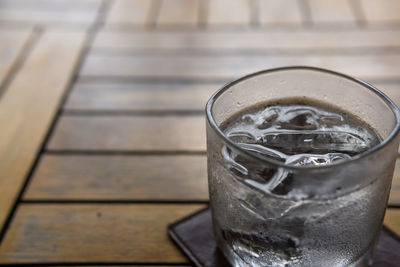 Close-up of ice tea on table