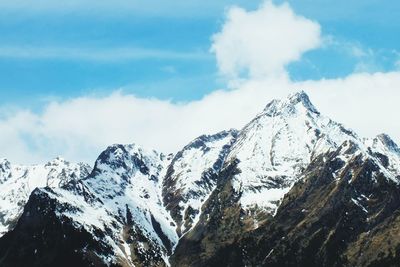 Low angle view of mountains against sky