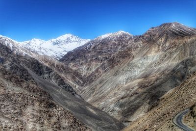 Scenic view of mountains against clear sky