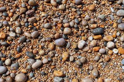 Full frame shot of pebbles on beach