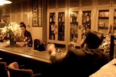 People sitting in restaurant