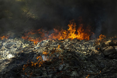 Close-up of bonfire