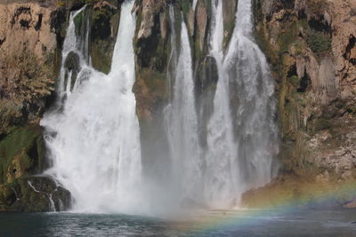 Scenic view of waterfall